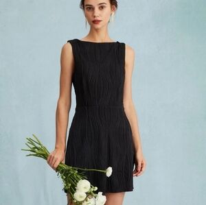 NEW The Solid Water Ripple Textured Sleeveless Mini Dress